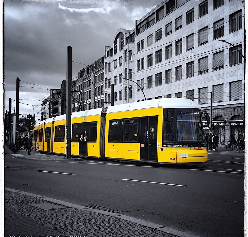 Schiene und Verkehr mit Color Splash